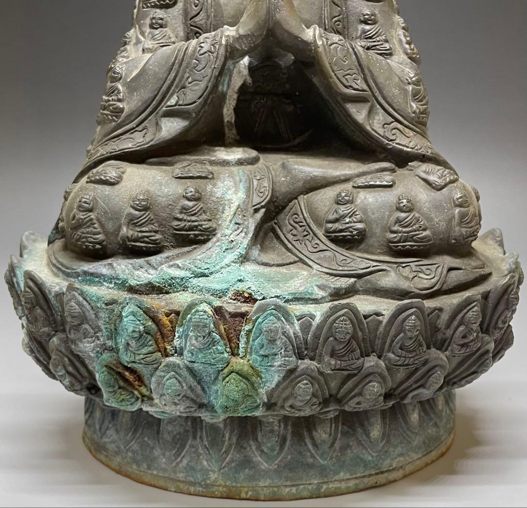 合掌菩薩像坐像　仏像　如来　細密細工　銅製　w719