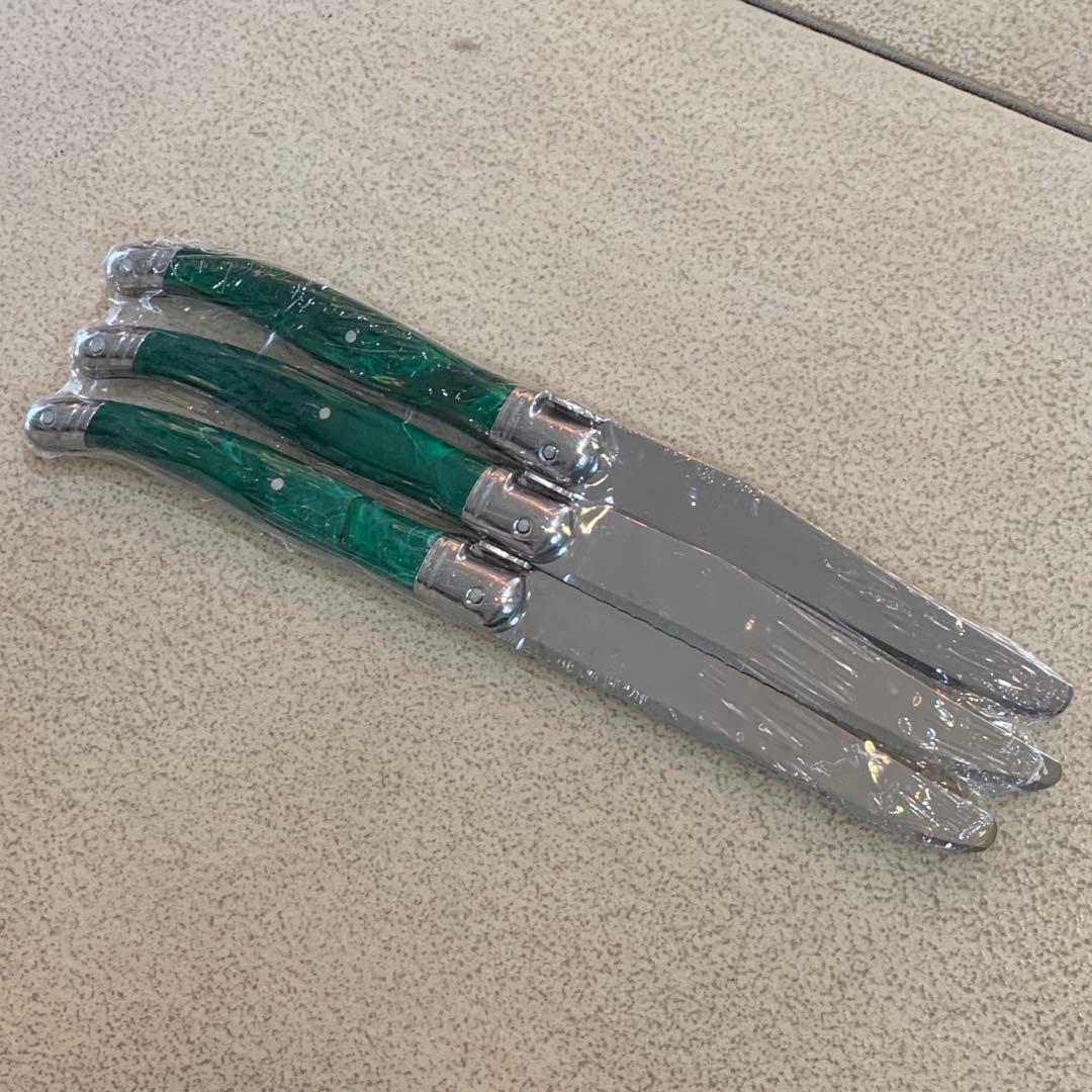 LAGUIOLE カトラリー3客セット グリーンマーブル　蜂モチーフ　フランス製