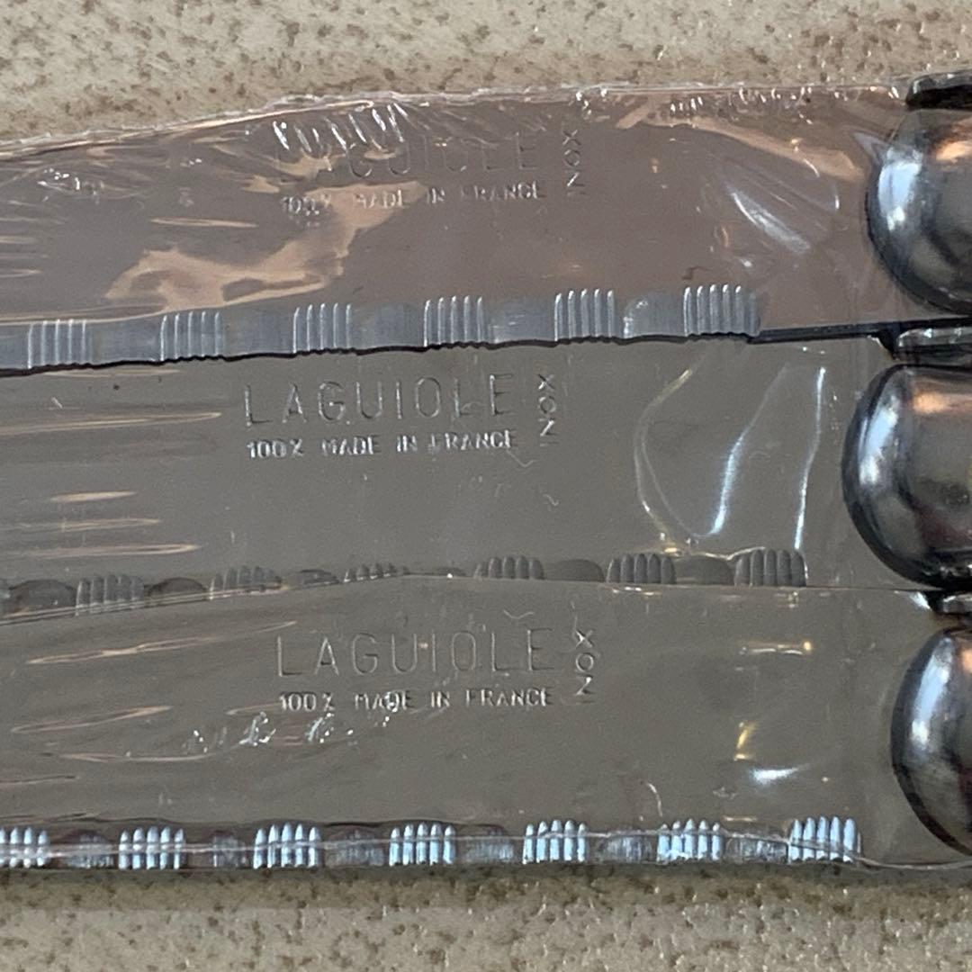 LAGUIOLE カトラリー3客セット グリーンマーブル　蜂モチーフ　フランス製