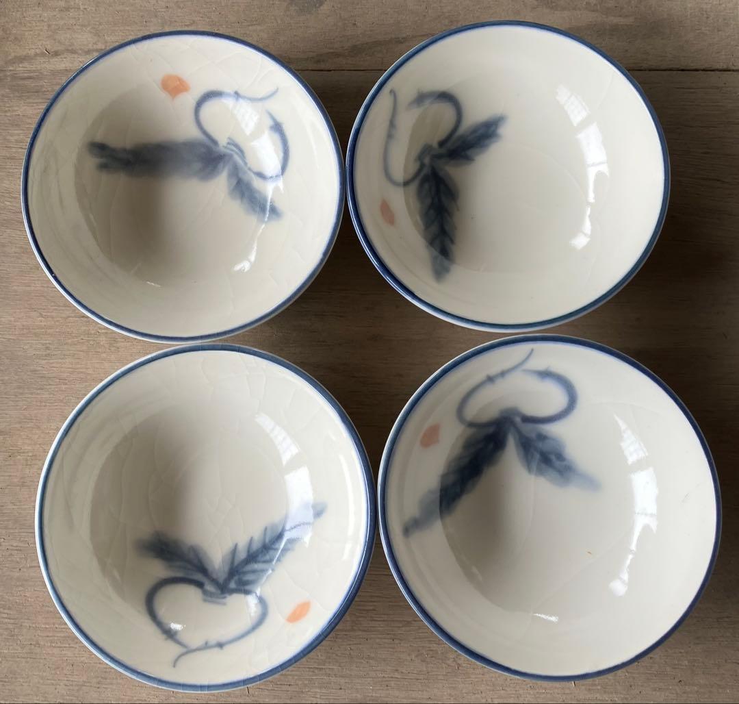 和食器 小鉢 小皿 38枚セット 美濃焼風 藍染 花柄 昭和レトロ まとめ売り