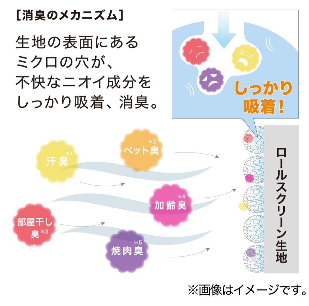 《新品未使用》ニトリ 遮光・消臭ロールスクリーン アイボリー 165×220cm