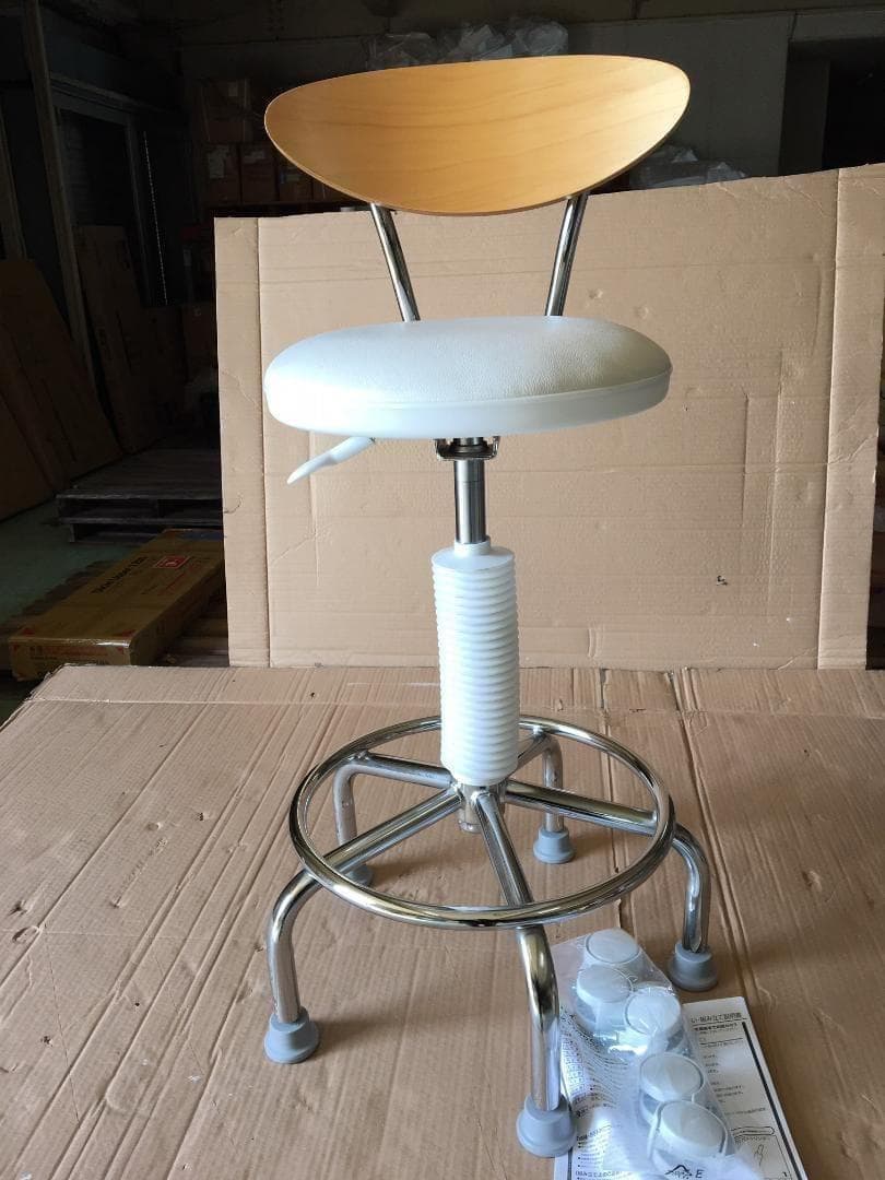 2WAYバーカウンターチェア キャスター付き ホワイト CB-388(W)