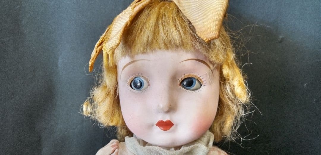 三越ドール　フラーティアイ　大正　昭和　サクラビスク　人形