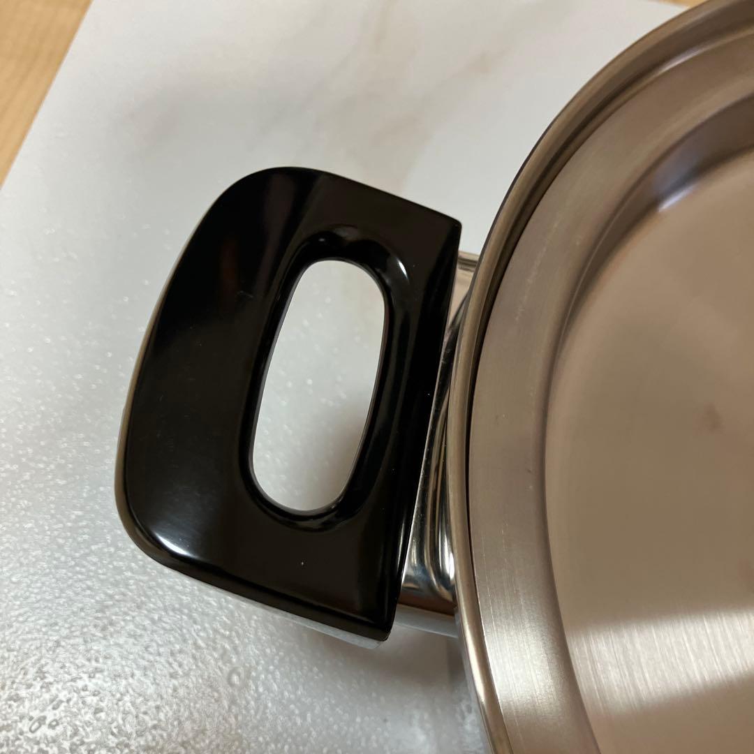 シモリュウ 18-10 電磁対応 エクストラ 深型 両手鍋 26cm 霜龍器物