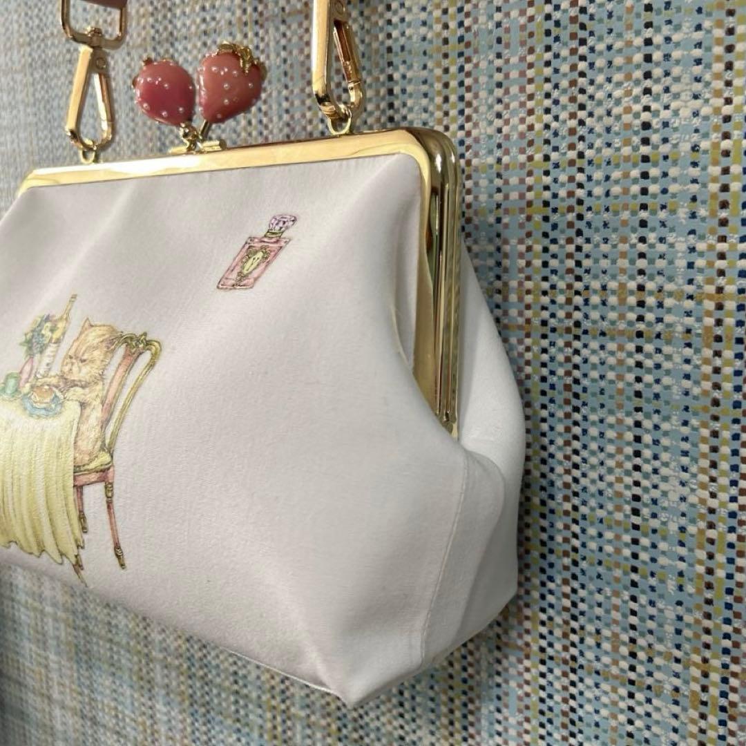 1998.ハンドメイド　18cm底板付きがま口バッグ　フランシュリッペ