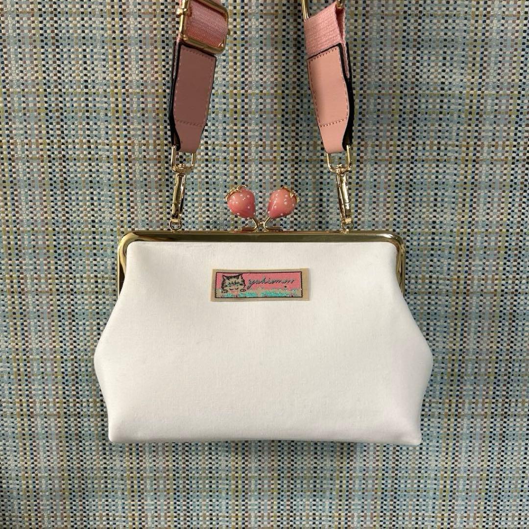 1998.ハンドメイド　18cm底板付きがま口バッグ　フランシュリッペ