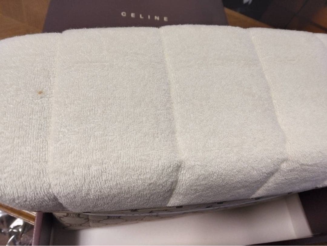 未使用【セリーヌ CELINE】リバーシブルパッドシーツ マカダム柄総柄 パイル