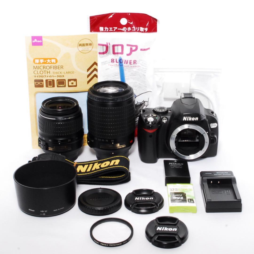すぐ使える◆Nikon D40x◆標準＆望遠Wレンズ◆スマホ転送◆一眼レフカメラ