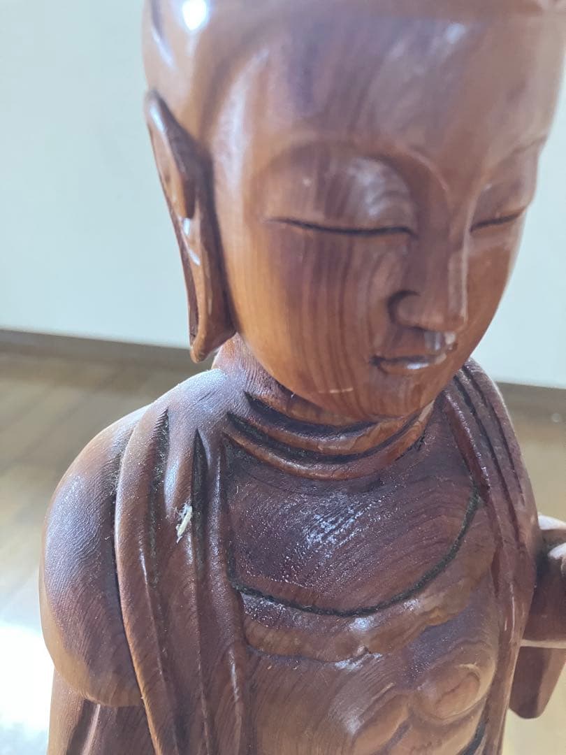 仏像　木彫り　62㎝　台座