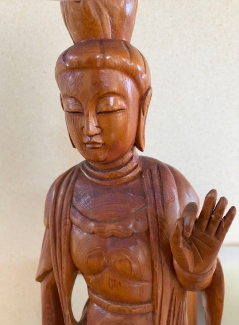 仏像　木彫り　62㎝　台座