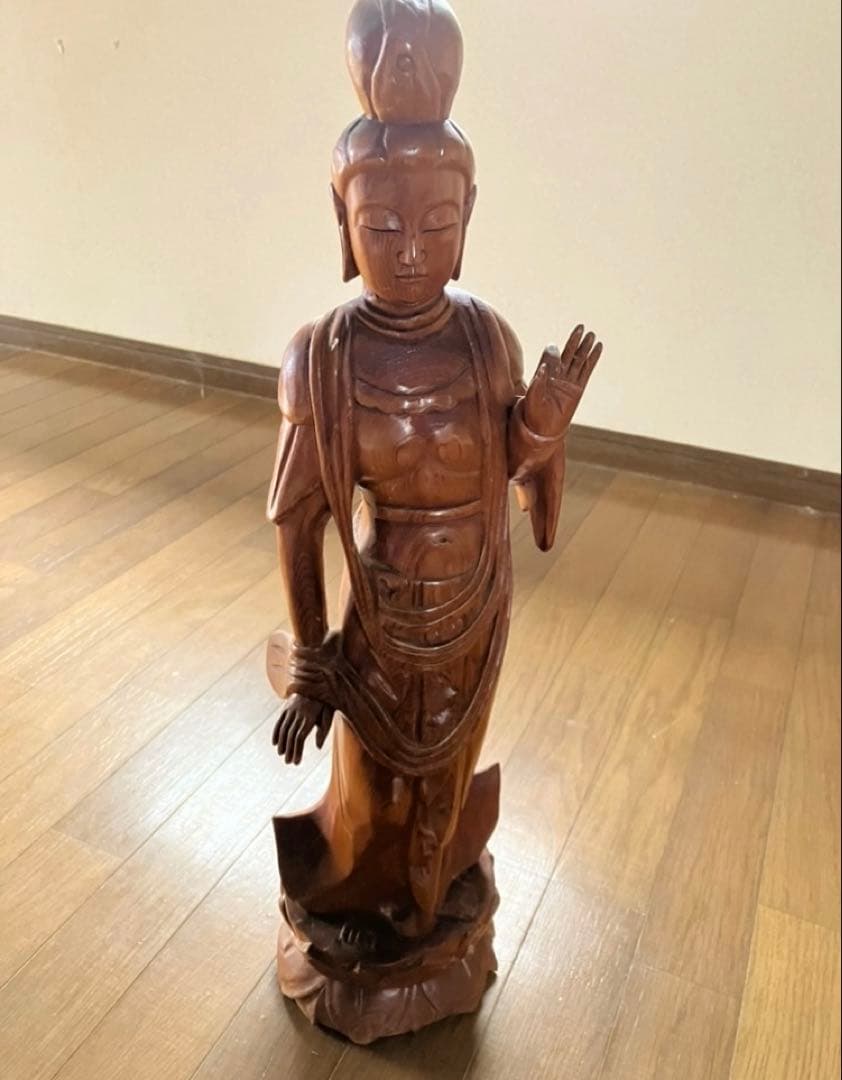 仏像　木彫り　62㎝　台座