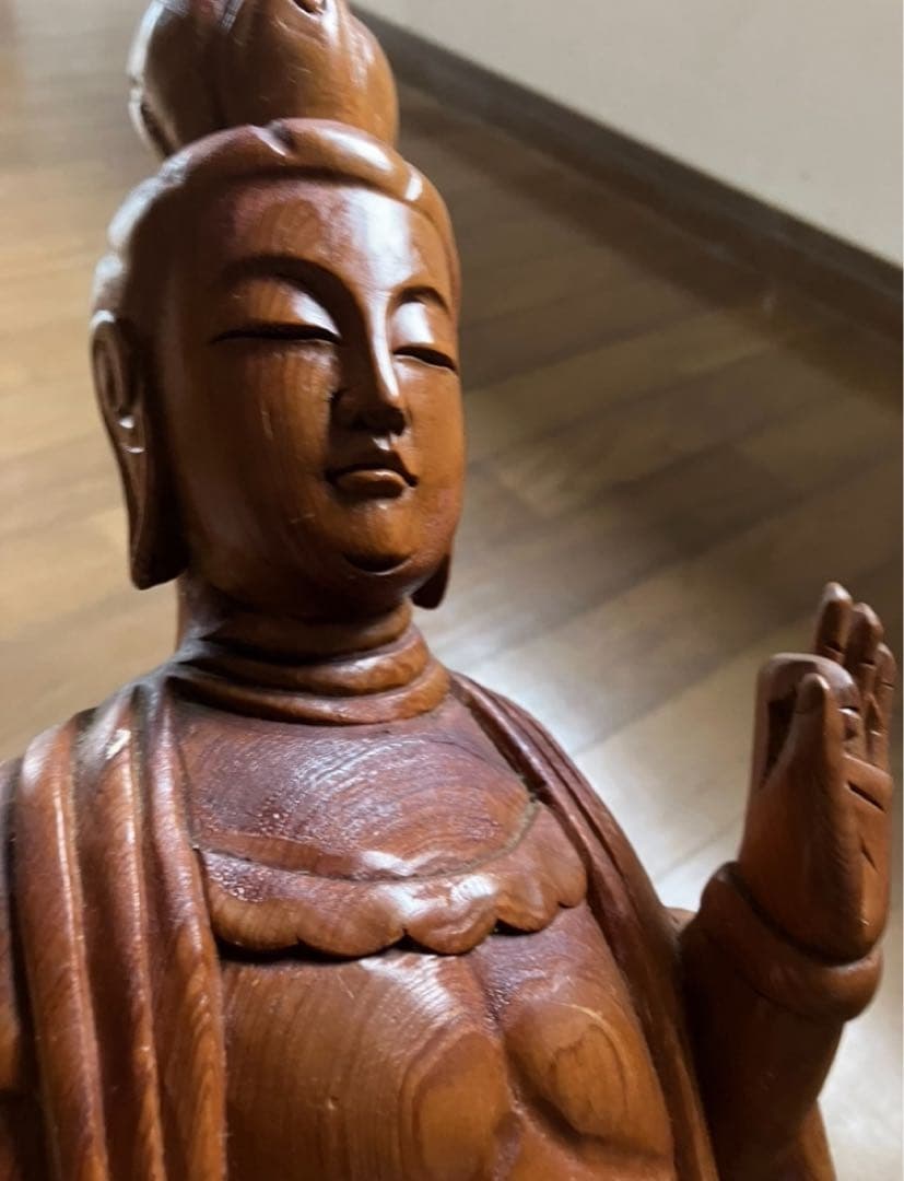 仏像　木彫り　62㎝　台座