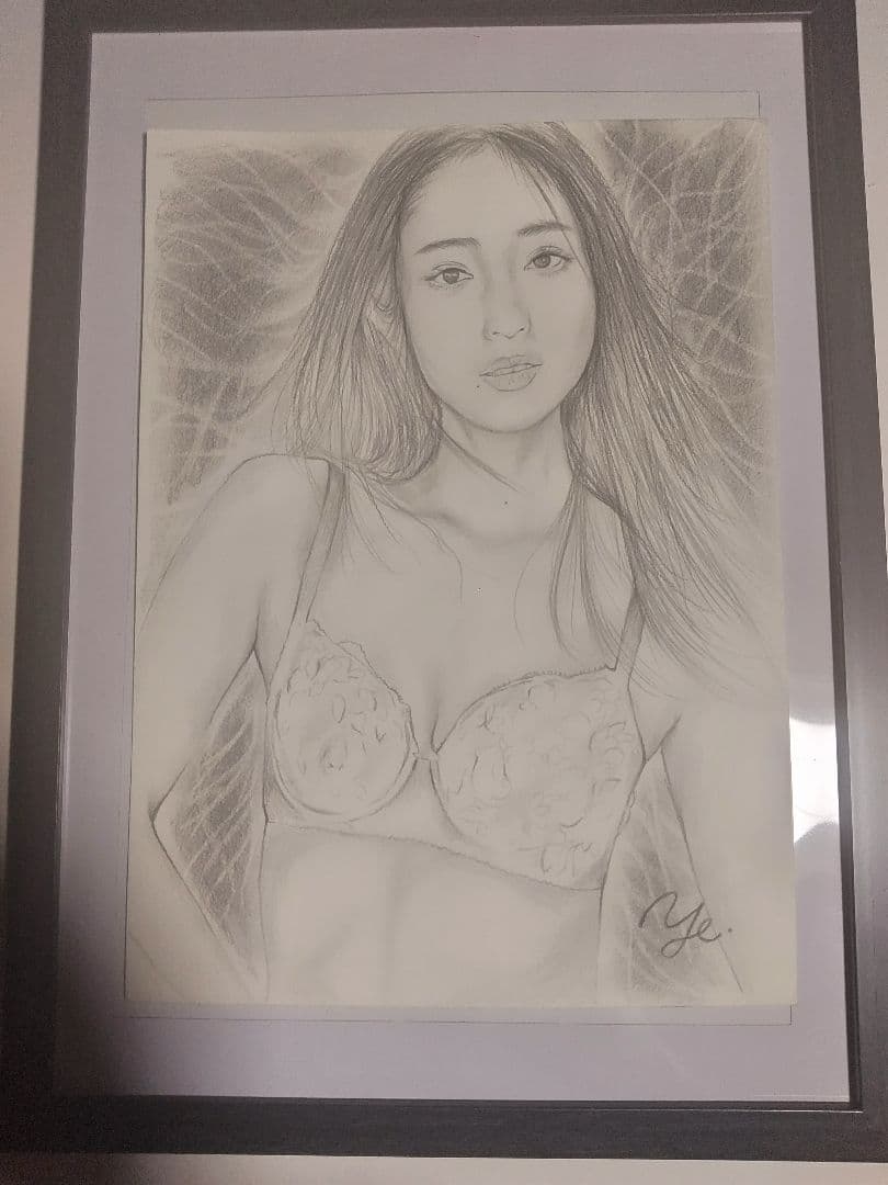 裸婦、美人画、絵画4F瞳の先H山本英二、肉筆、真作、額縁、高塚省吾、森本草介