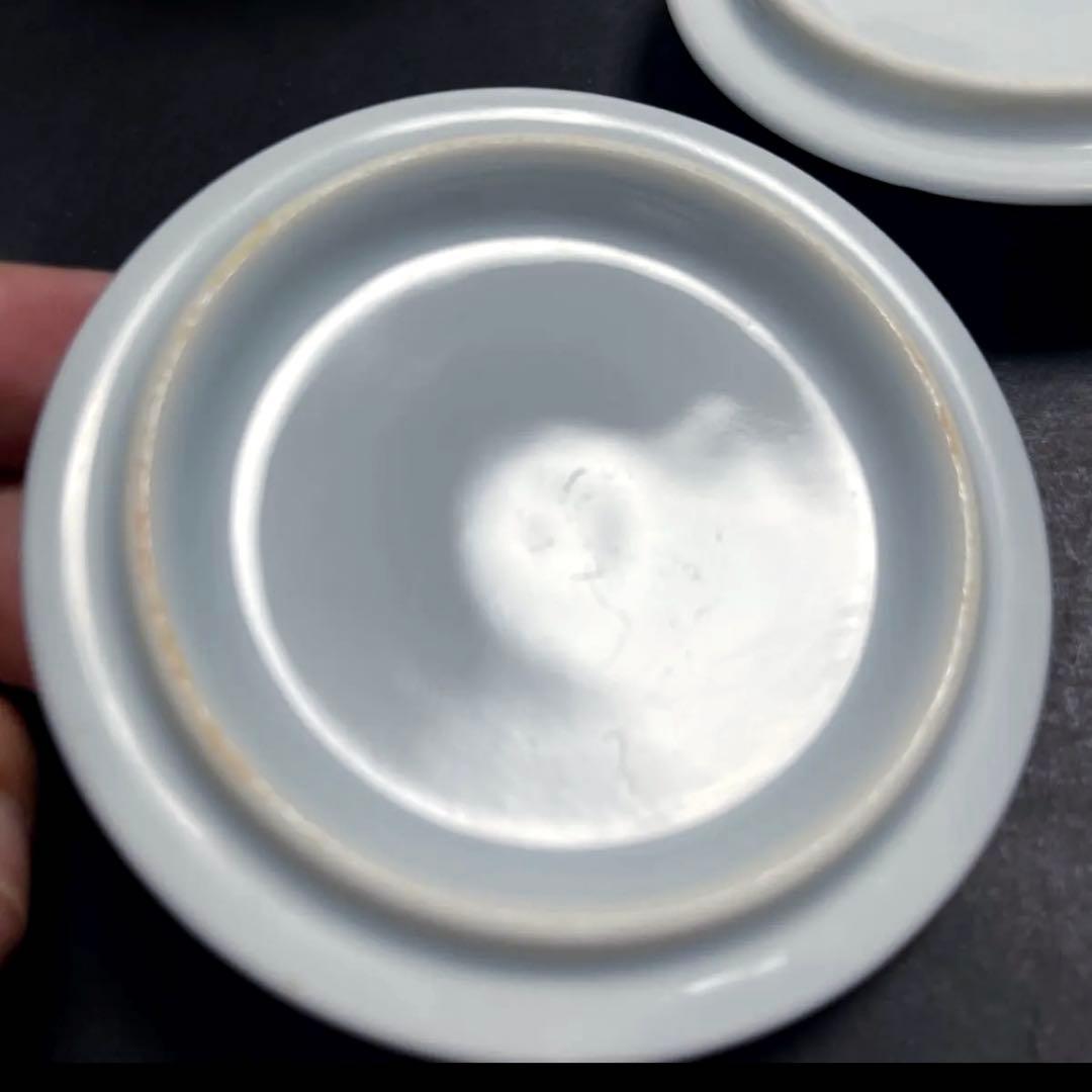 賞美堂　其泉窯 染付　汲み出し　蓋/皿付き湯呑み　湯呑み　5点