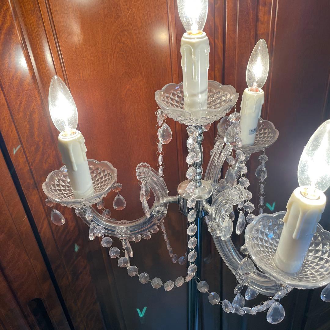 スタンドシャンデリア　シルバー　アンティーク　4灯 シャンデリア