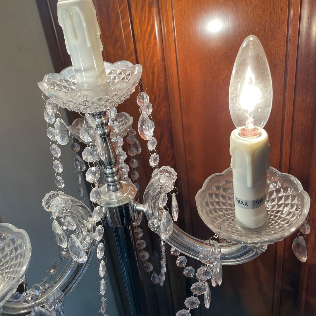 スタンドシャンデリア　シルバー　アンティーク　4灯 シャンデリア