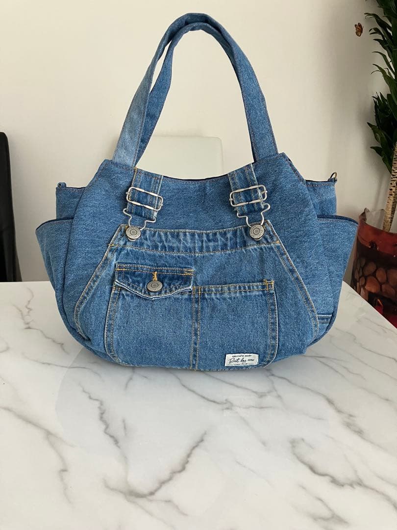 698 ANCO ANCO　大きめデニムリメイクバックハンドメイド