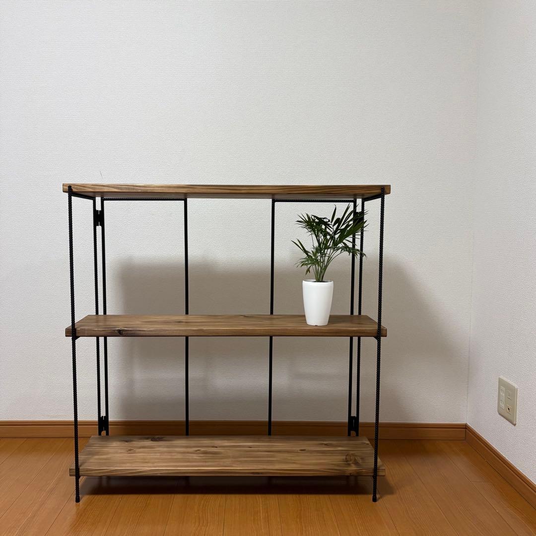 オープンシェルフ　折り畳みラック　什器　インダストリアル　植物棚　カフェ風