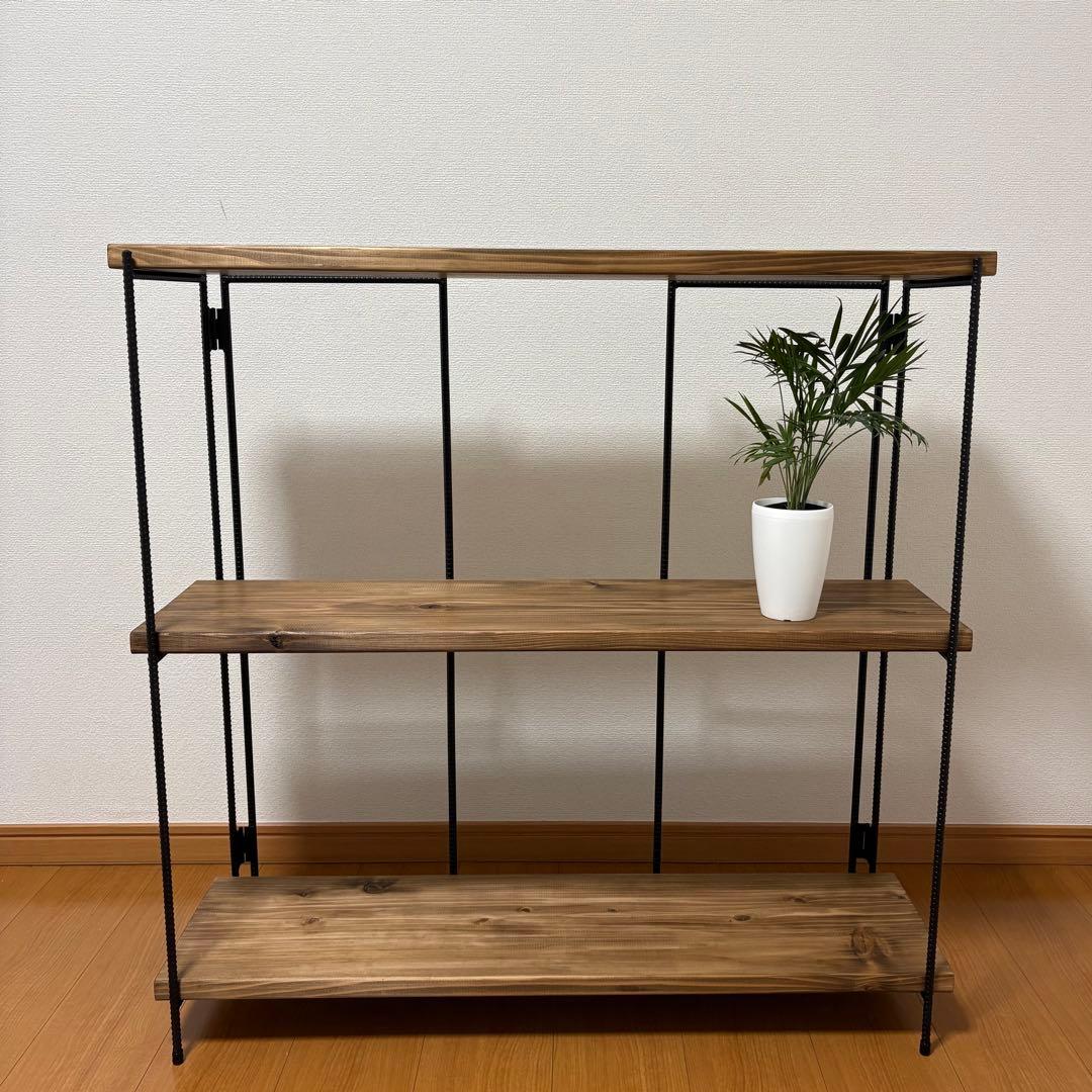 オープンシェルフ　折り畳みラック　什器　インダストリアル　植物棚　カフェ風