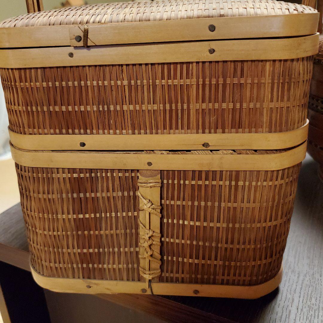 茶道具入れ、木製バスケット