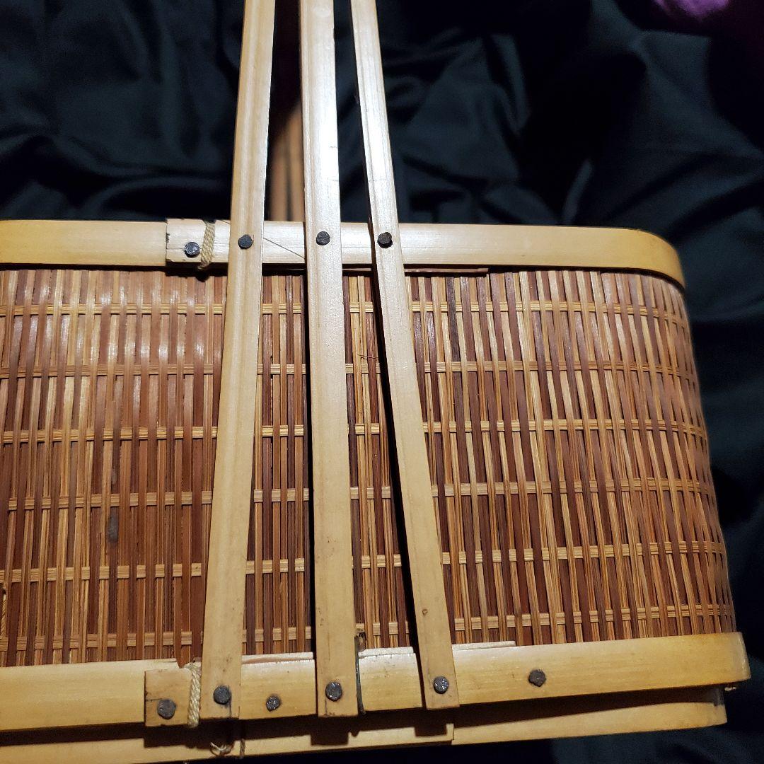 茶道具入れ、木製バスケット