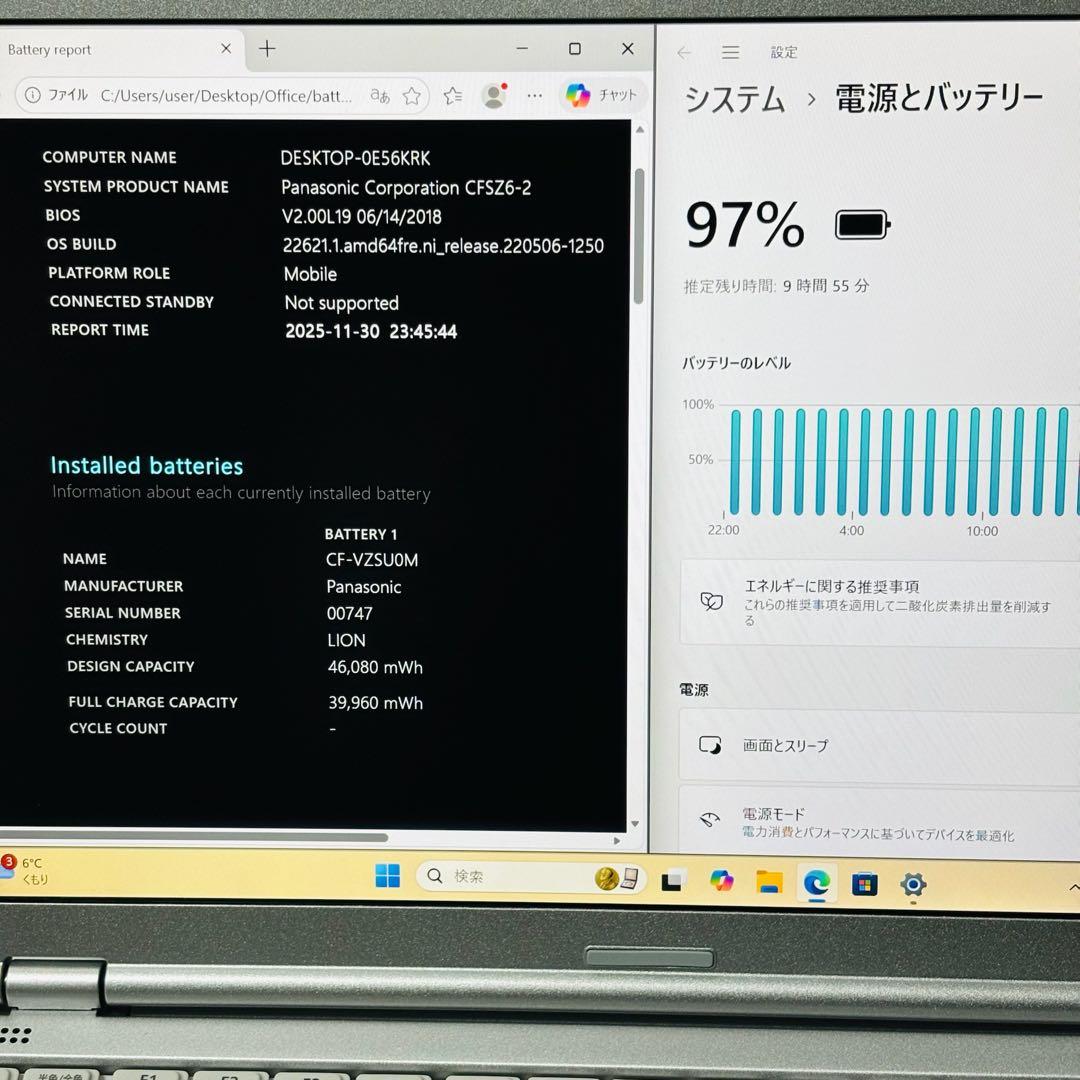 レッツノート PC Windows11 SSD DVD オフィス付き P-121