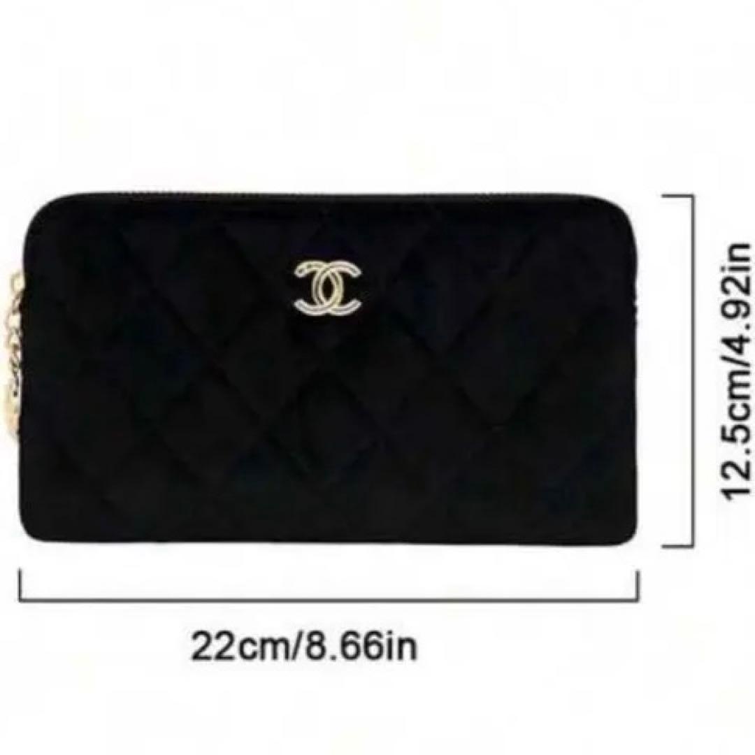 [新品]CHANELシャネル　ベルベット調　コスメメイクアップポーチ　ノベルティ