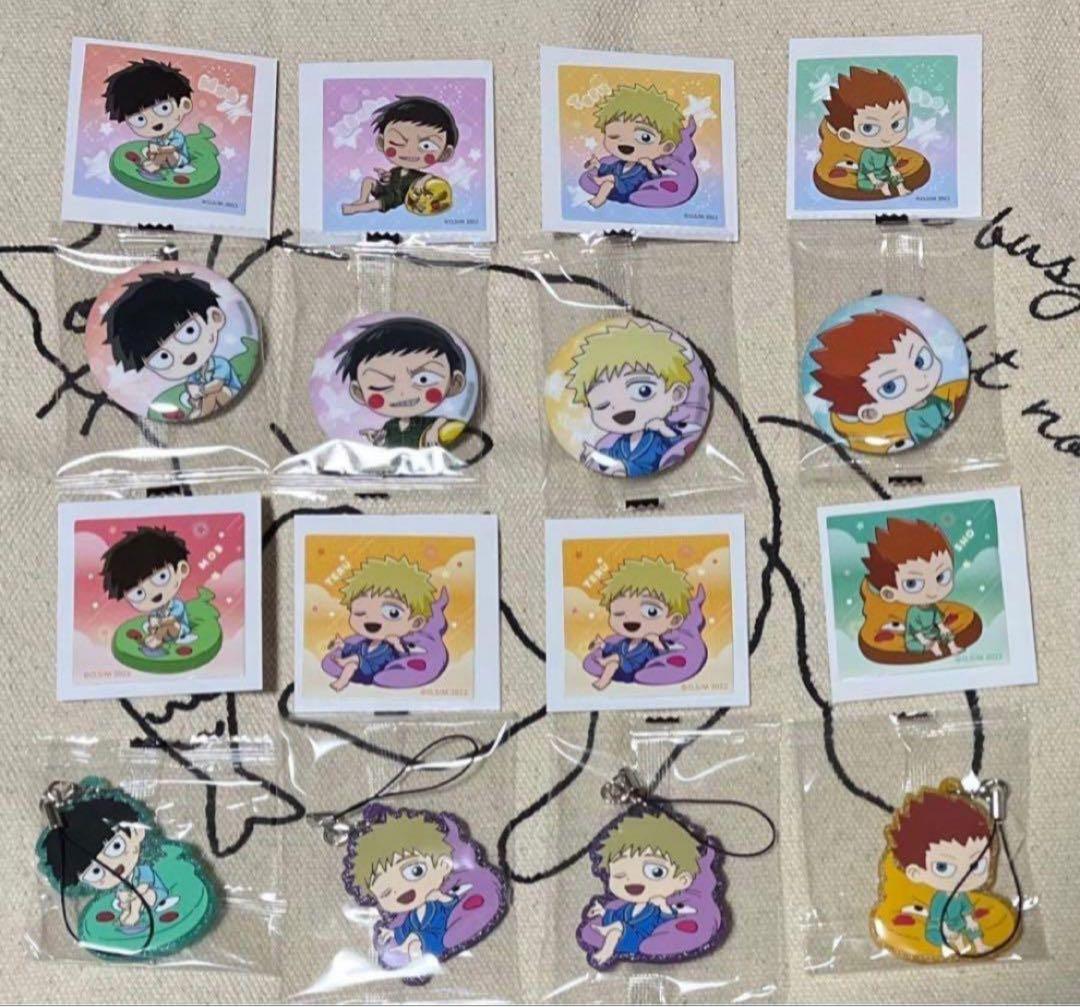 【最終価格】モブサイコ100 缶バッジ&ラバーストラップ&フィギュアセット