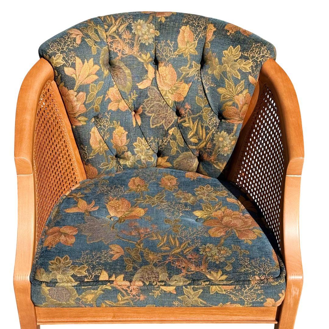 KZ030 【廃盤】三越ブルージュ　カントリーハウス　ラタン　籐　1Pソファ