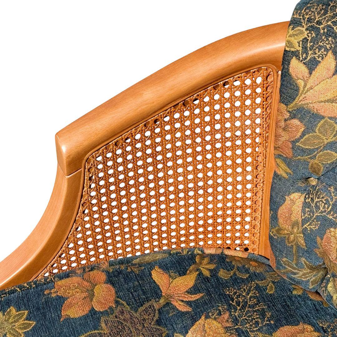 KZ030 【廃盤】三越ブルージュ　カントリーハウス　ラタン　籐　1Pソファ