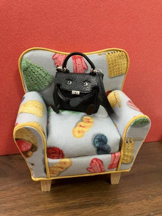 ★ハンドメイド★ミニチュア キャラクター バッグ ブラック ドールアウトフィット