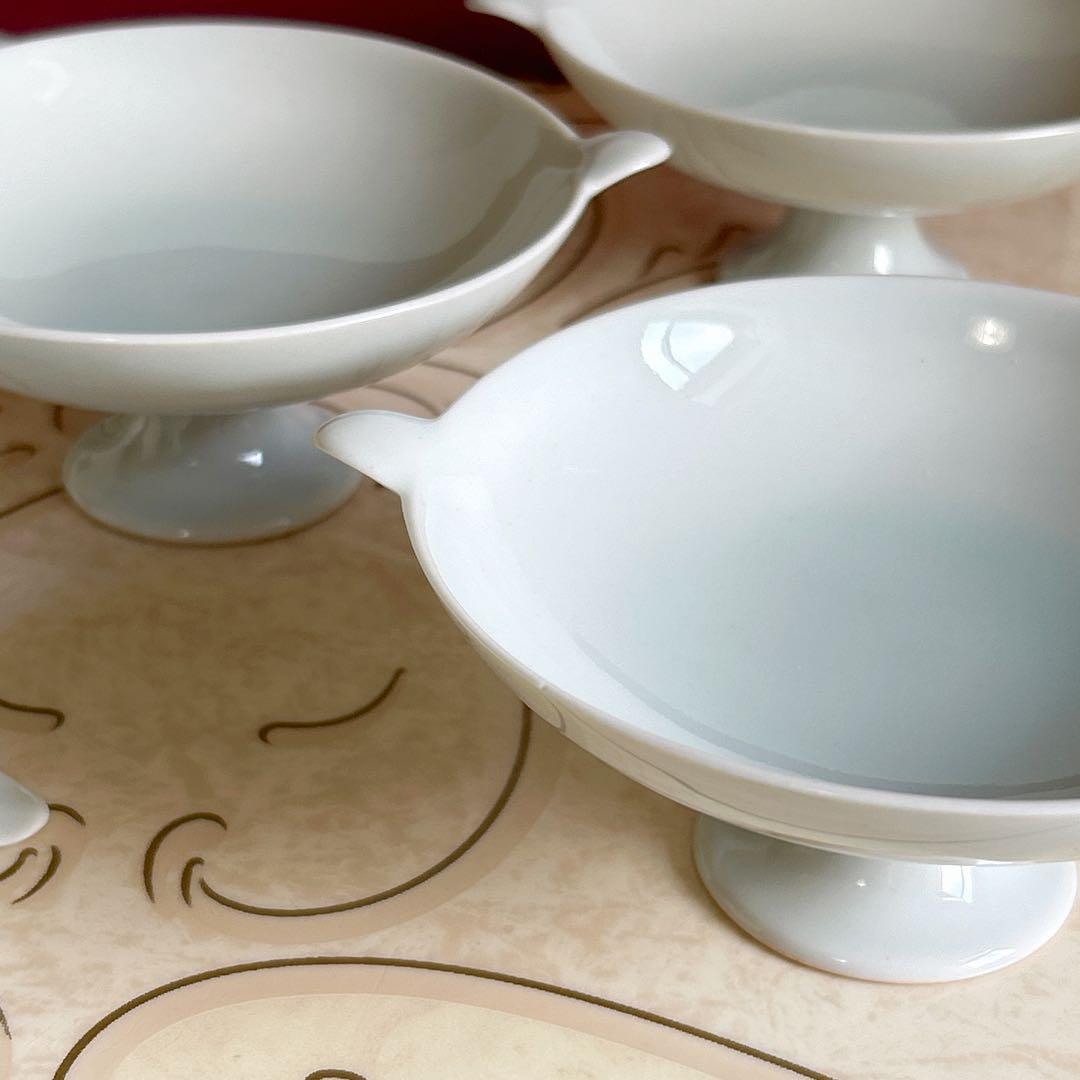 たち吉　青白磁　高台小鉢揃　5枚セット　高台皿　コンポート　足付き　デザート鉢