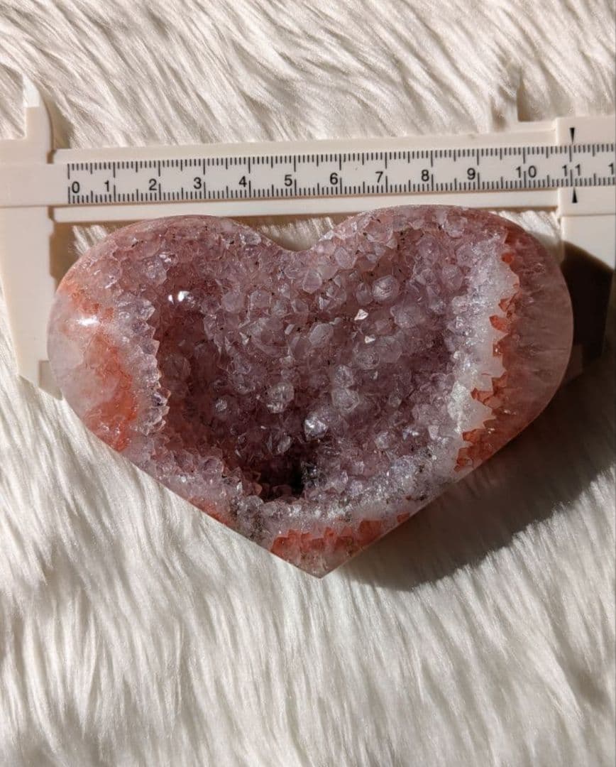 希少　☆瑪瑙　クラスター　ハート☆　ピンク　共生あり