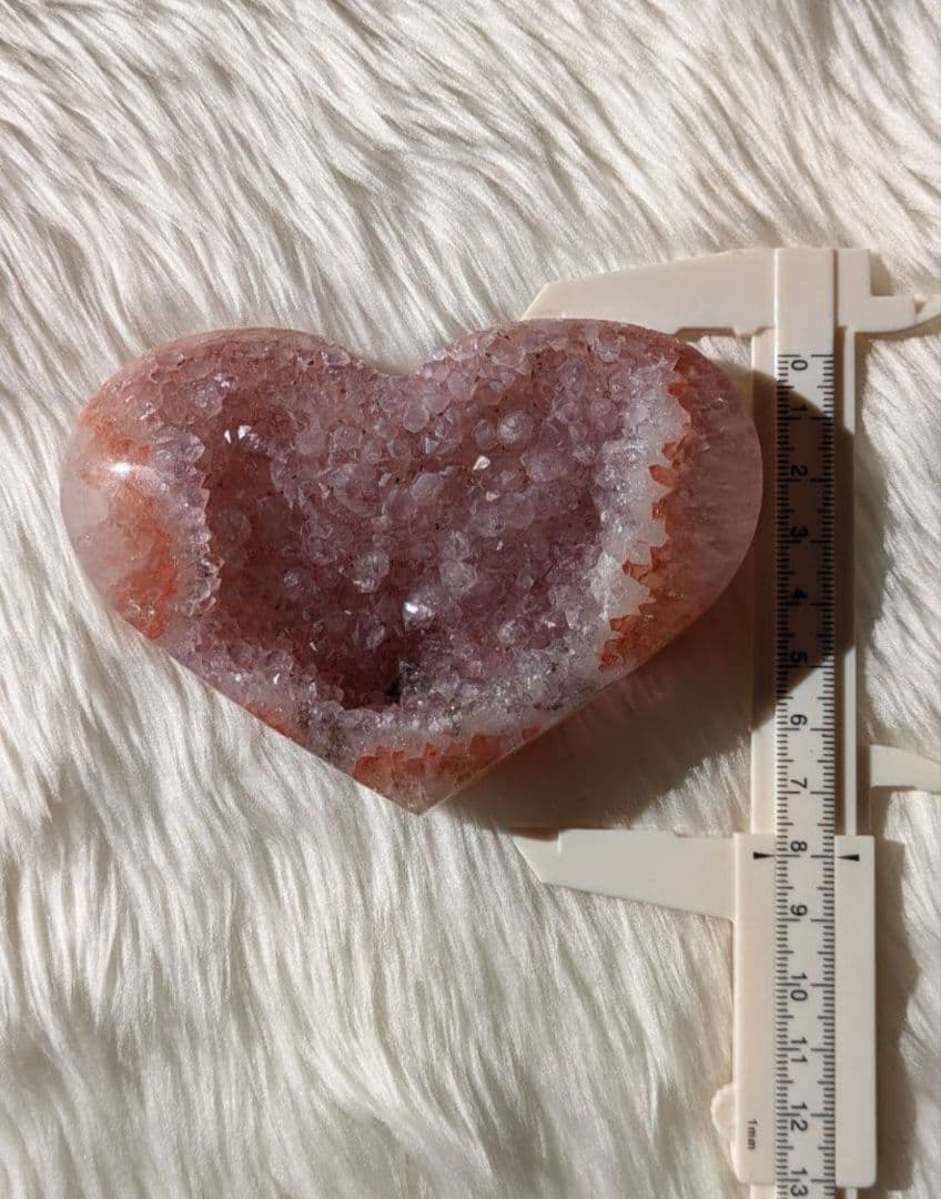 希少　☆瑪瑙　クラスター　ハート☆　ピンク　共生あり