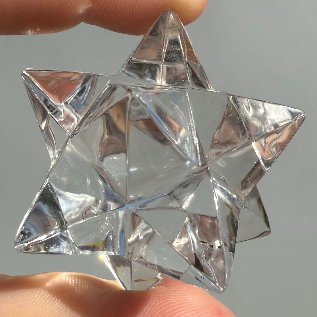 高品質　ヒマラヤ産　六芒星　マルカバスター　アステロイド　透明感　マカバ①