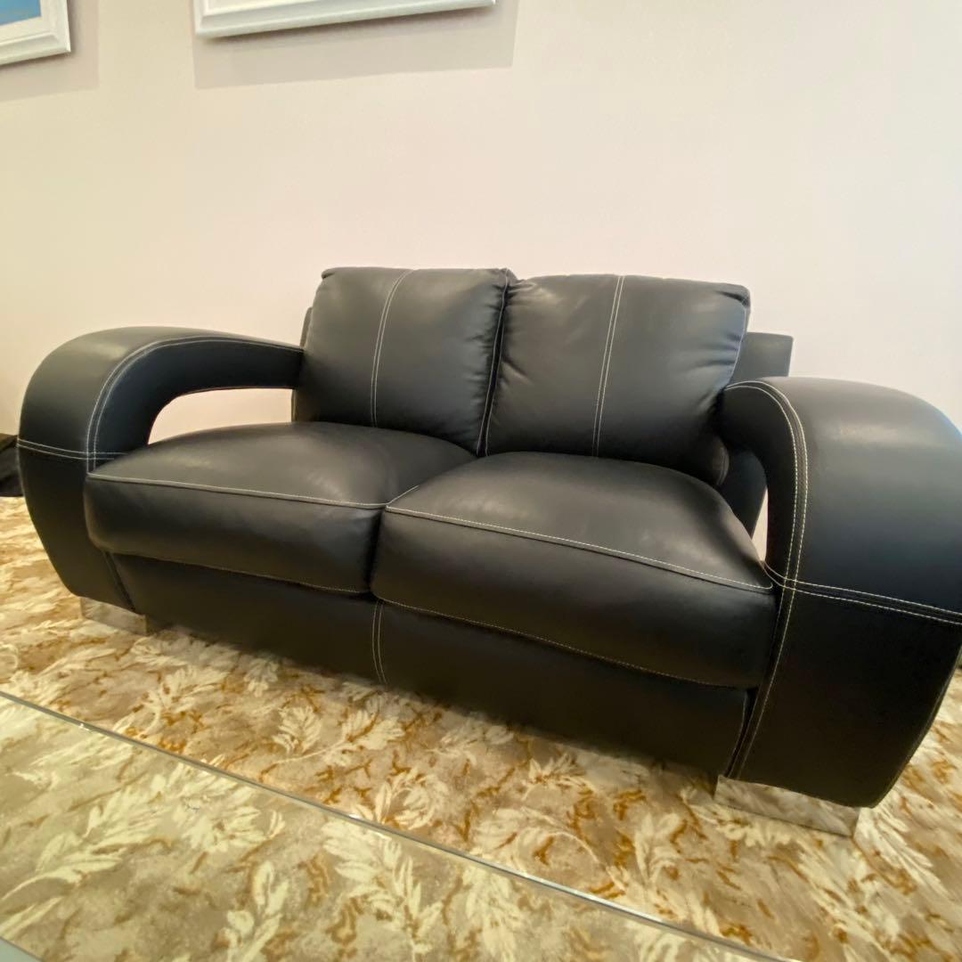 4点セットのバラ売り Ｃ　高級応接ソファ 2人掛け 幅137cm 状態良好