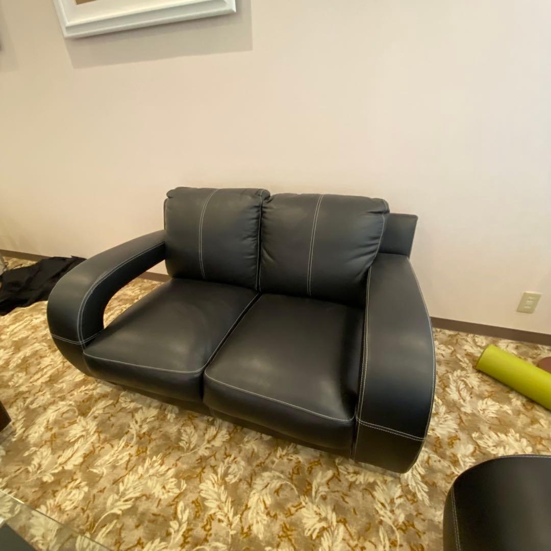 4点セットのバラ売り Ｃ　高級応接ソファ 2人掛け 幅137cm 状態良好