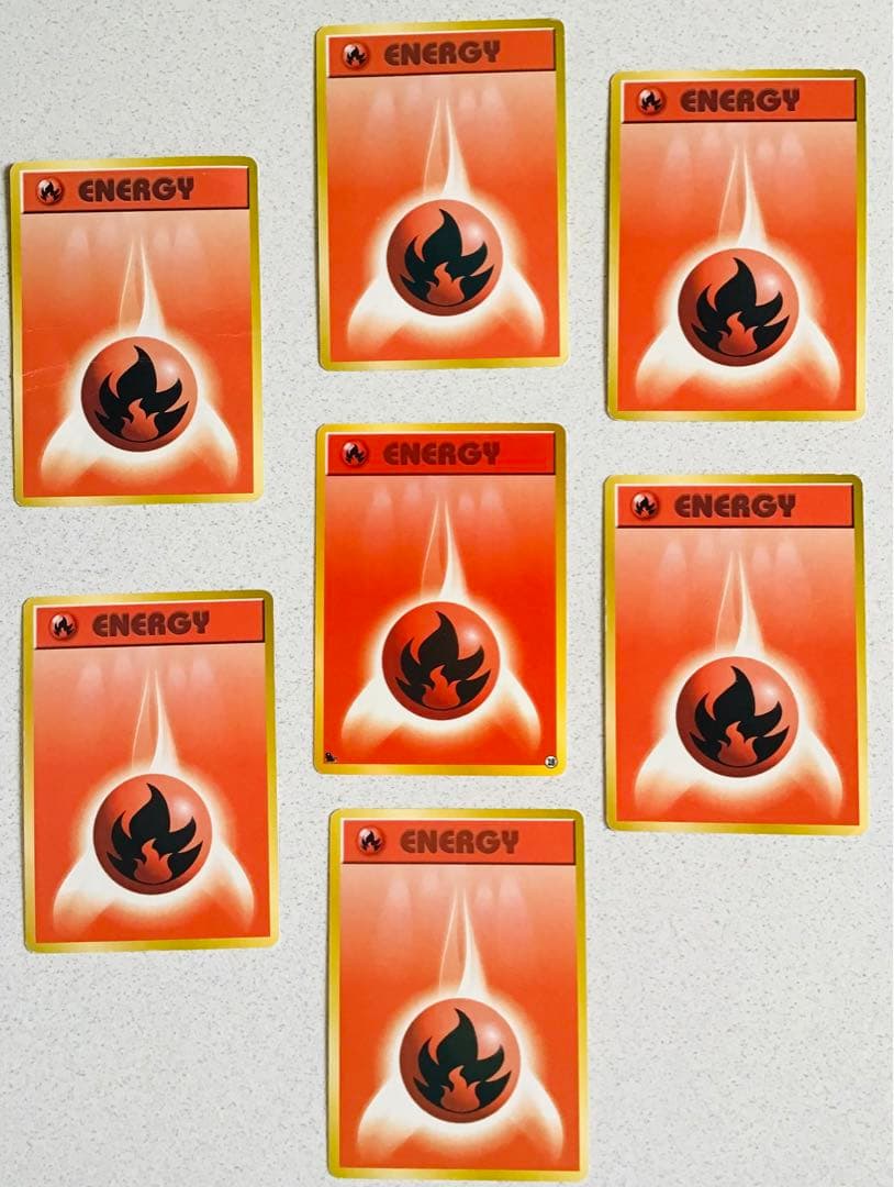 ポケモンカード旧裏炎タイプ リザードン含む4枚　エネルギー7枚