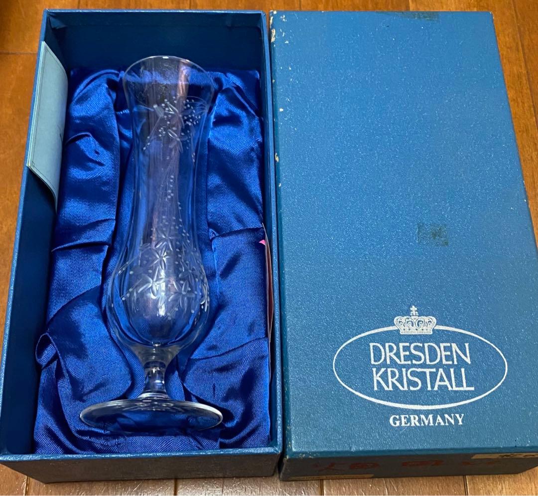 花瓶　ドレスデンクリスタル　クリア　透明　ドイツ　一輪ざし　刺し　挿し