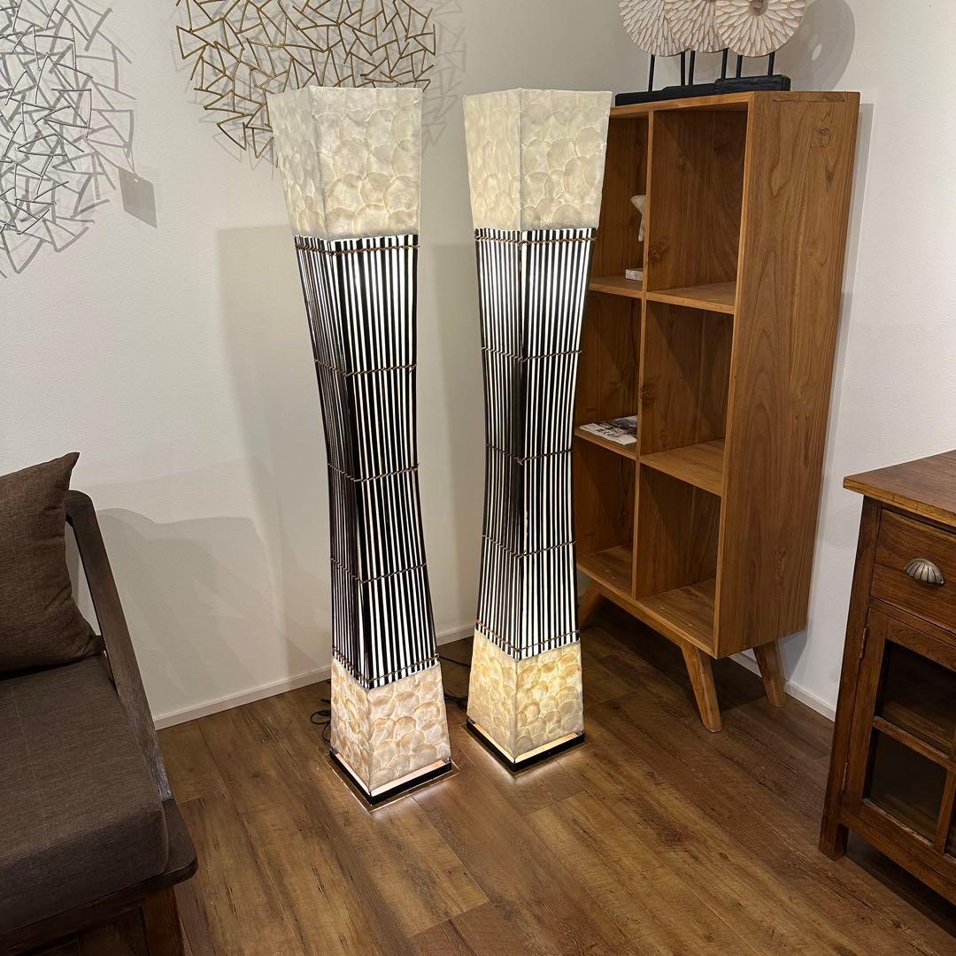 たまバリ島バンブーシェルフロアスタンド 2個セット通常55,000円が