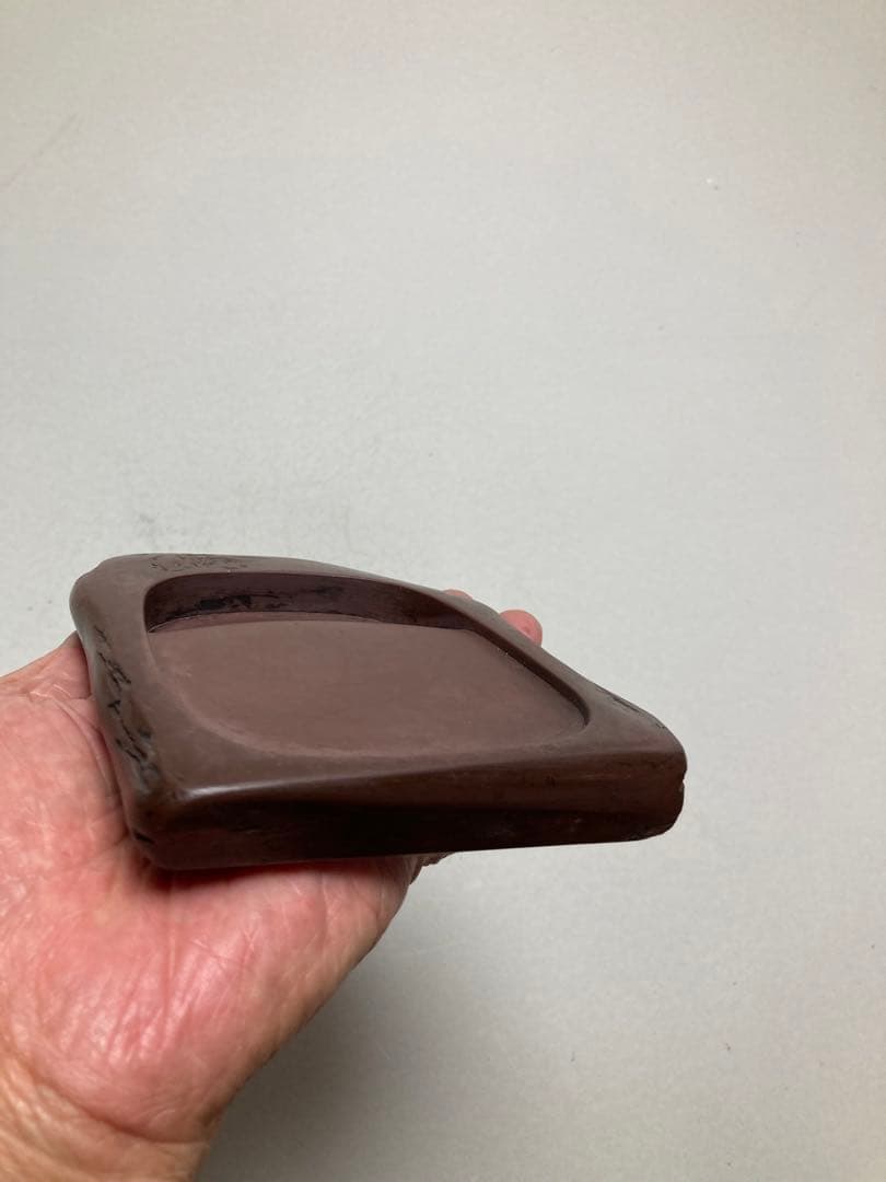 古い紅渓石硯　古い箱付　原口梅羊　宮崎県延岡