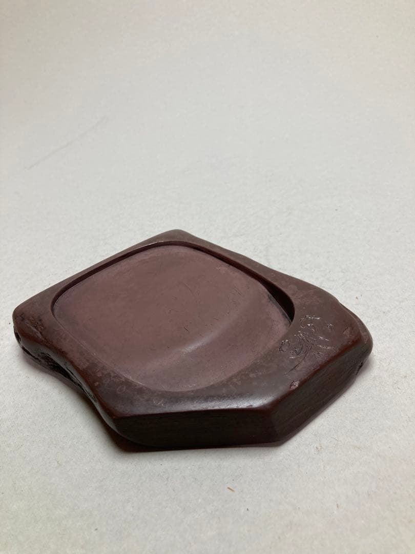 古い紅渓石硯　古い箱付　原口梅羊　宮崎県延岡