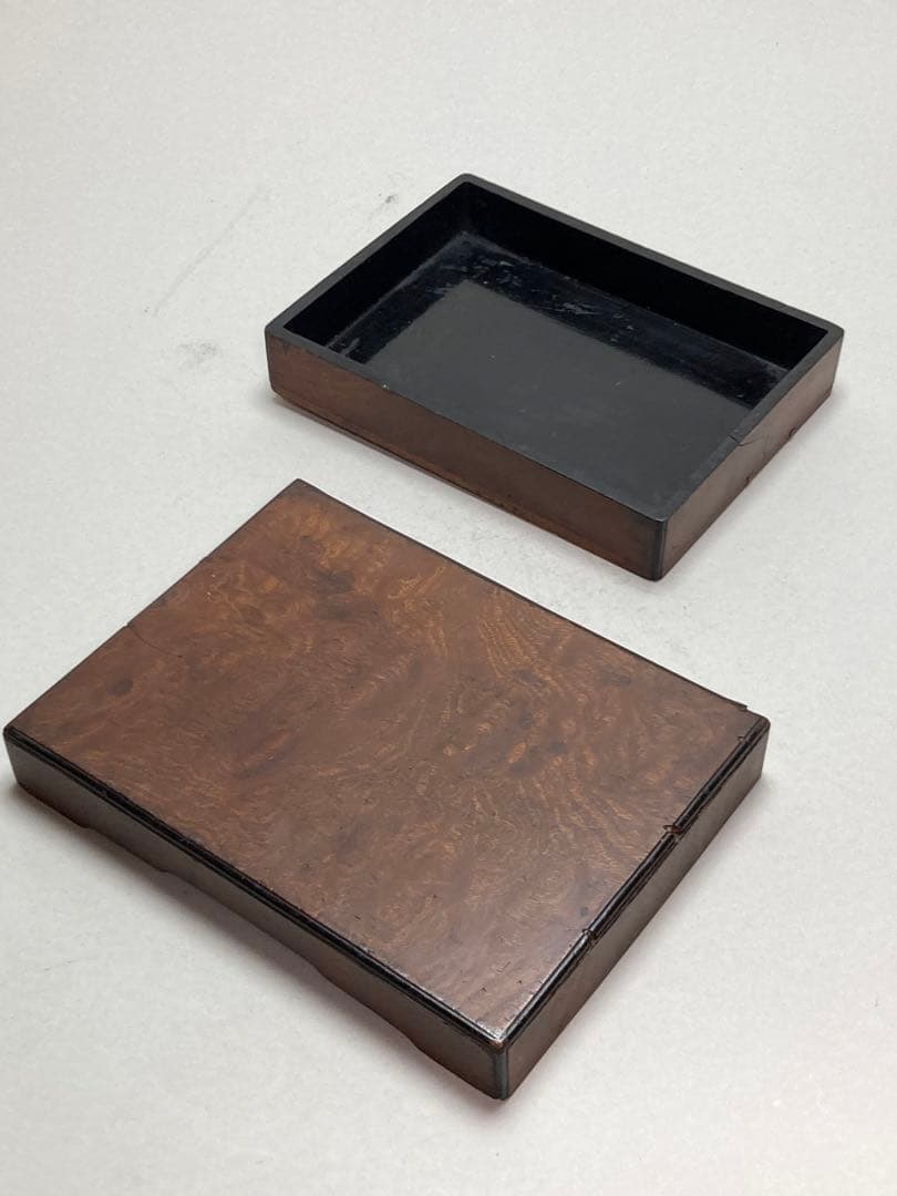 古い紅渓石硯　古い箱付　原口梅羊　宮崎県延岡