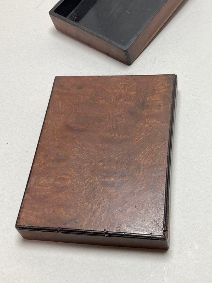 古い紅渓石硯　古い箱付　原口梅羊　宮崎県延岡