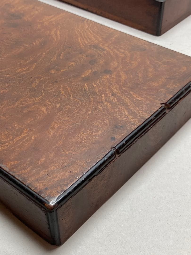 古い紅渓石硯　古い箱付　原口梅羊　宮崎県延岡