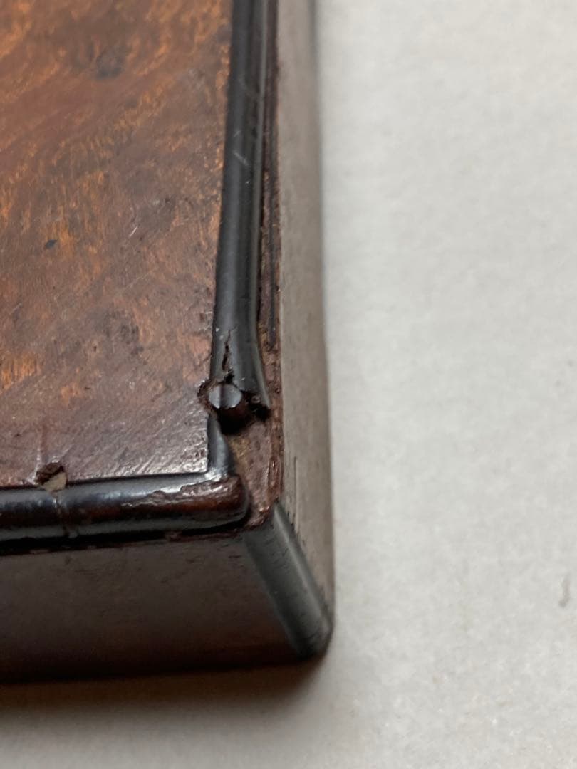 古い紅渓石硯　古い箱付　原口梅羊　宮崎県延岡