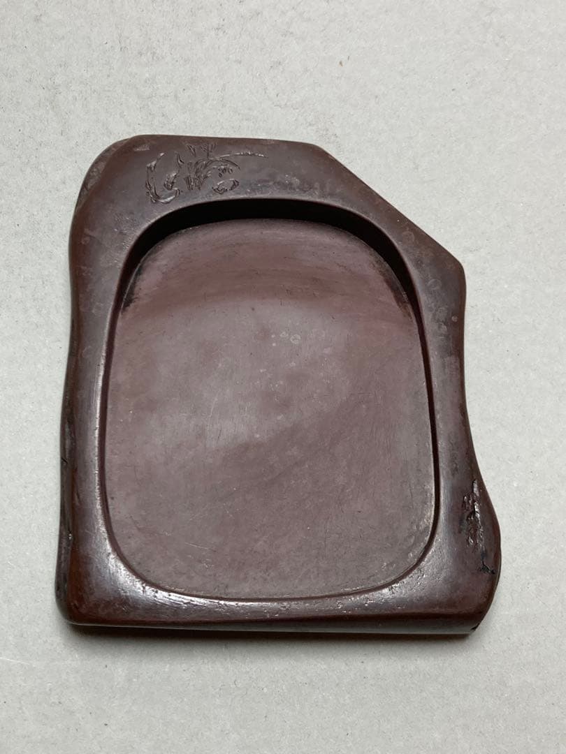 古い紅渓石硯　古い箱付　原口梅羊　宮崎県延岡