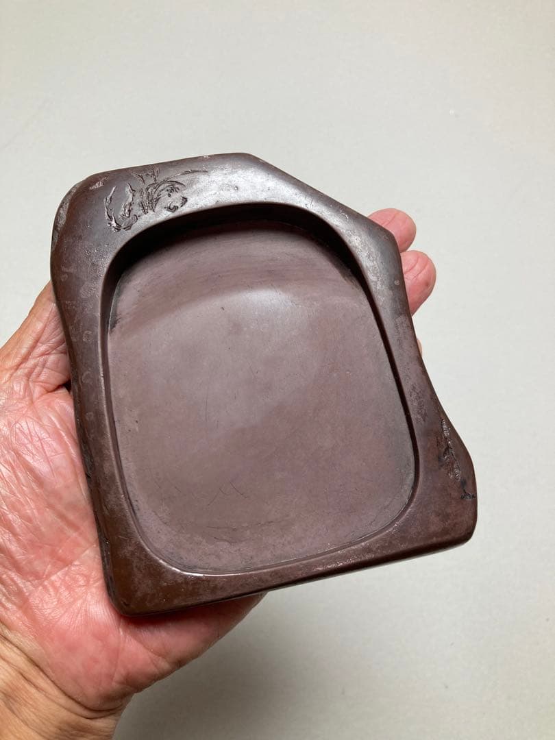 古い紅渓石硯　古い箱付　原口梅羊　宮崎県延岡