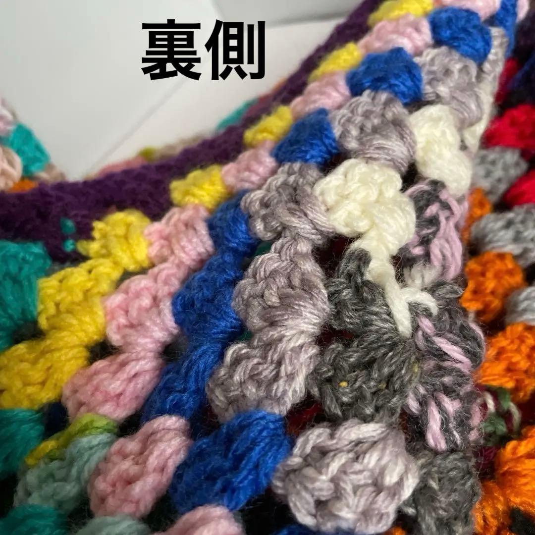 かぎ針編みグラニースクエアのマルチカバー　こたつカバー　ソファーカバー