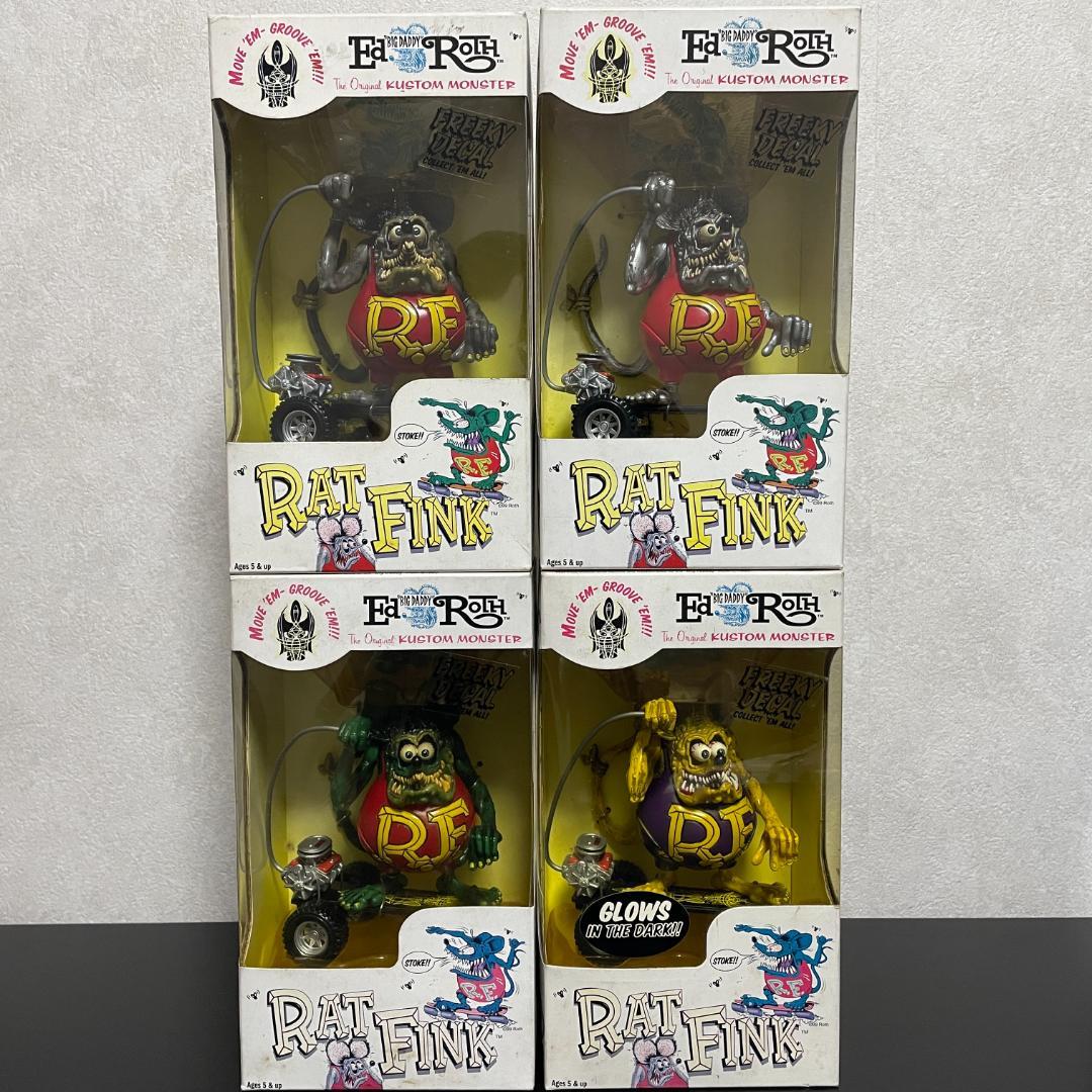 【希少】ラットフィンク フィギュア スケボー Rat Fink 箱付 4体セット